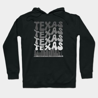 Retro Houston Texas Skyline Gray Color Fade Hoodie